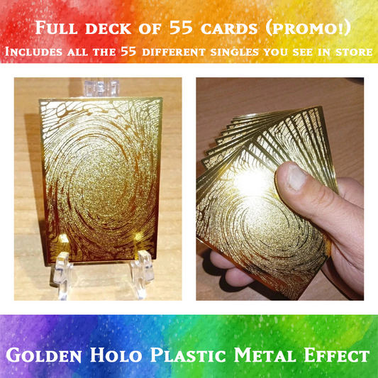 FULL DECK OF 55 GOLDEN HOLO CARDS (ALL THE DIFFERENT SINGLES IN STORE!)
