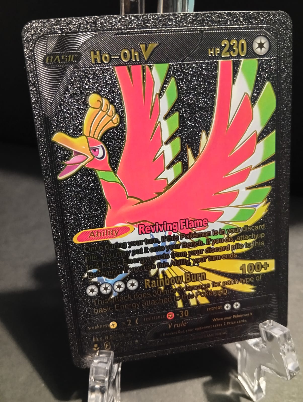 golden ho oh pokemon card Encased in a durable acrylic holder to highlight the vibrant artwork of this fan Another banger from our collection!