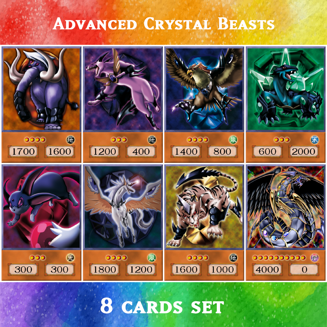 Advanced Crystal Beasts (Anime Art) - 8 cards set - Yugioh Orica Yugioh Orica Vintage Advanced Crystal Beasts (Anime Art) - 8 cards set - Yugioh Orica Yugioh Orica Vintage