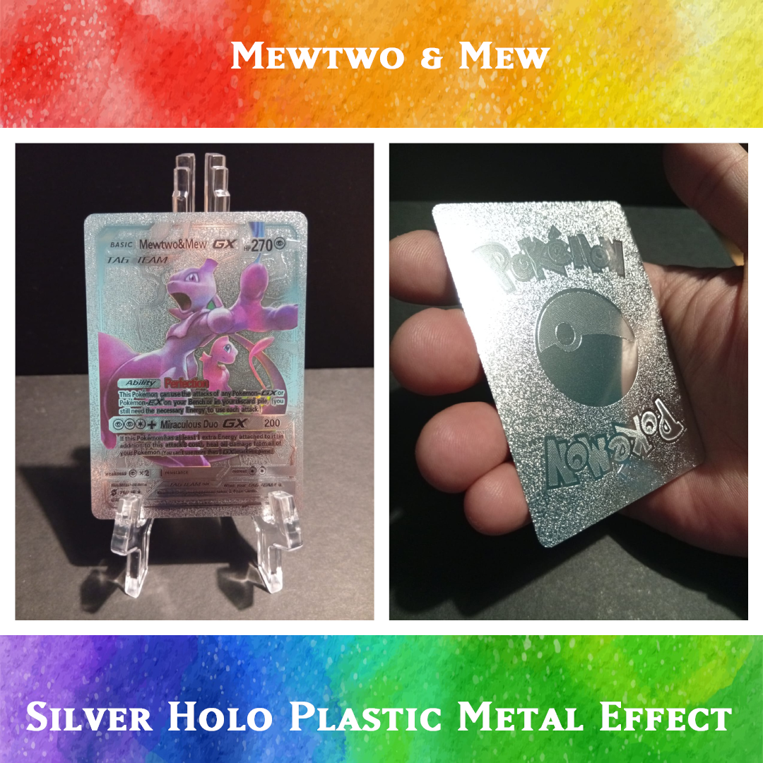 Mewtwo & Mew - Pokemon Orica Silver Foil Card Yugioh Orica Vintage Mewtwo & Mew - Pokemon Orica Silver Foil Card Yugioh Orica Vintage