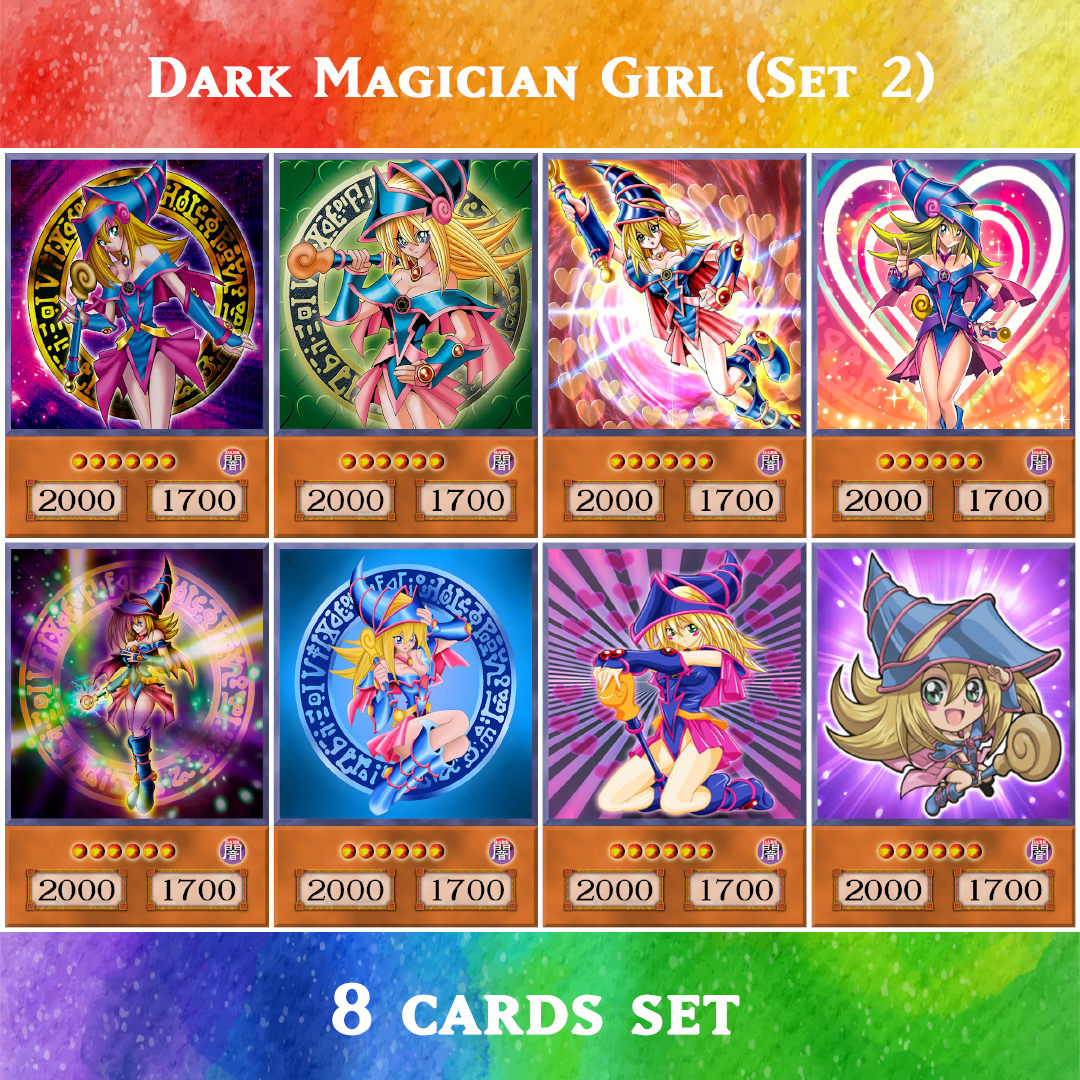 Dark Magician Girl Set #2 (Anime Art) - 8 cards set - Yugioh Orica Yugioh Orica Vintage Dark Magician Girl Set #2 (Anime Art) - 8 cards set - Yugioh Orica Yugioh Orica Vintage