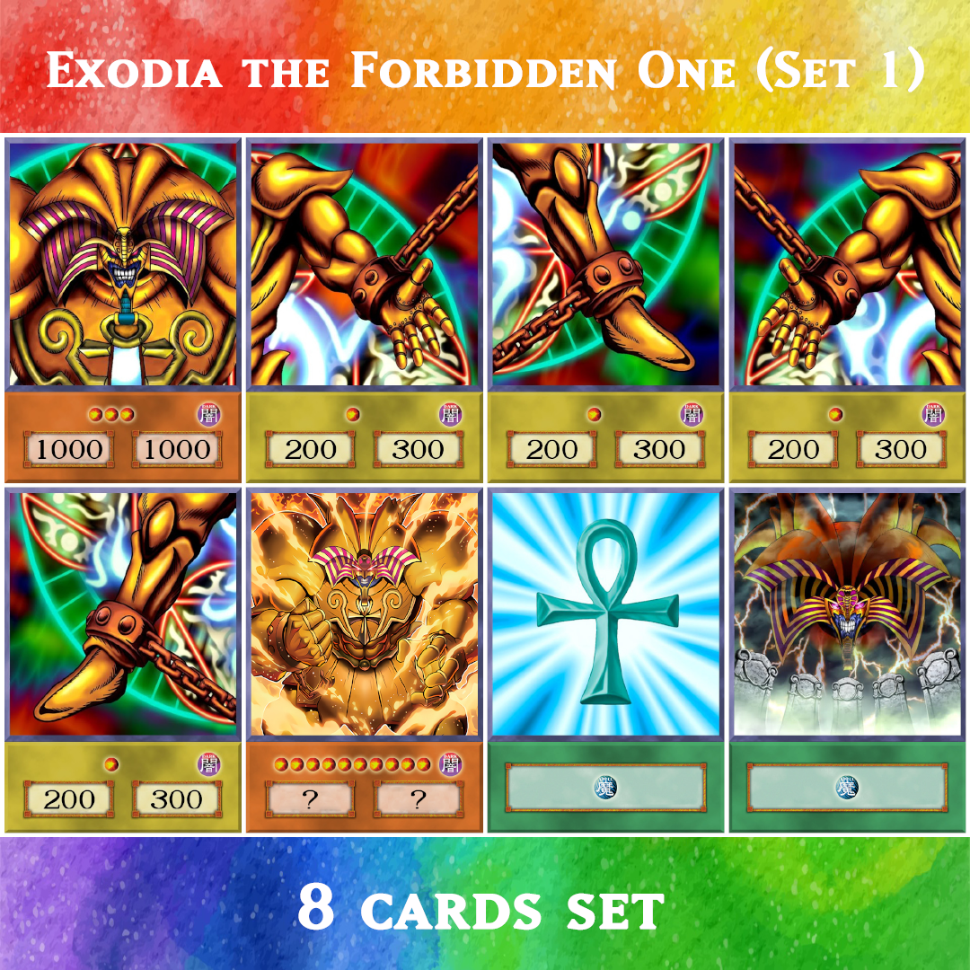 Exodia the Forbidden One Set#1 (Anime Art) - 8 cards set - Yugioh Oric Yugioh Orica Vintage Exodia the Forbidden One Set#1 (Anime Art) - 8 cards set - Yugioh Oric Yugioh Orica Vintage