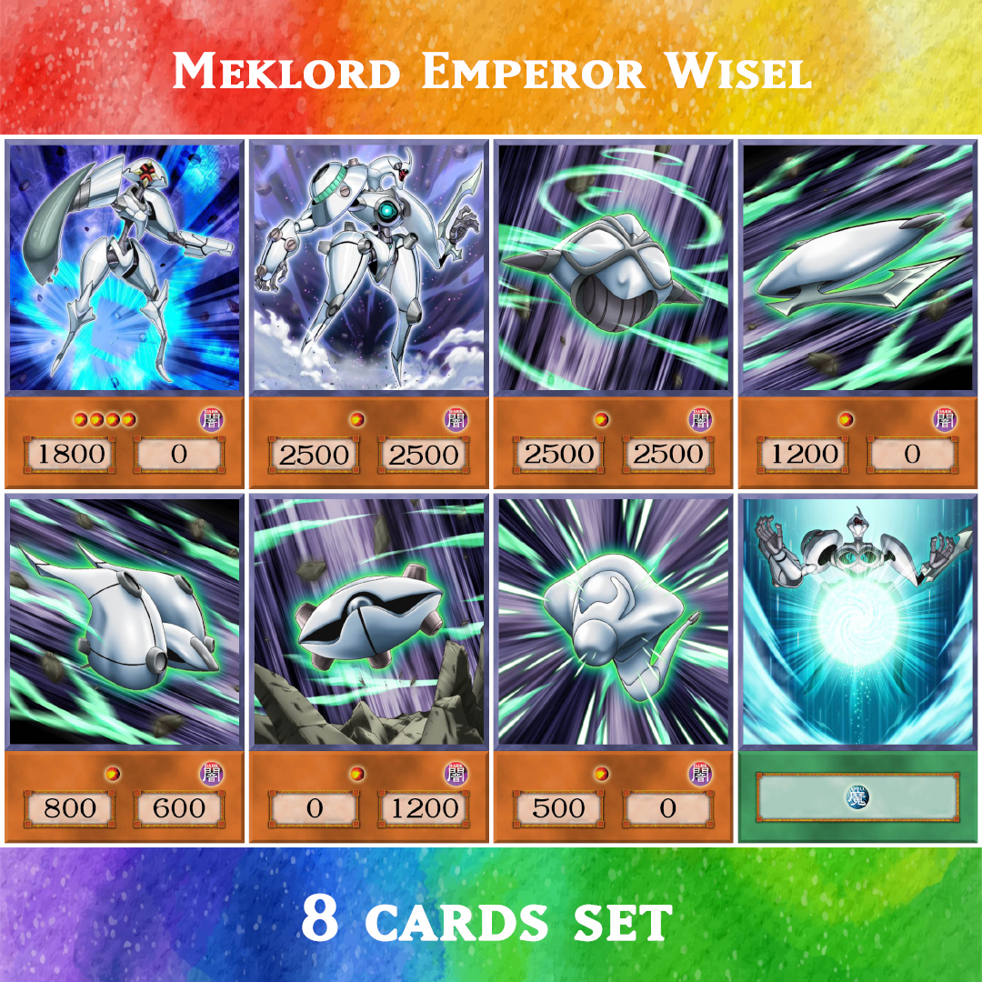 Meklord Emperor Wisel (Anime Art) - 8 cards set - Yugioh Orica Yugioh Orica Vintage Meklord Emperor Wisel (Anime Art) - 8 cards set - Yugioh Orica Yugioh Orica Vintage