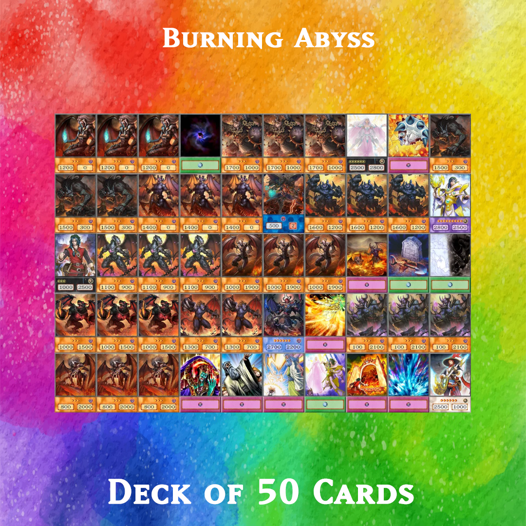 Burning Abyss deck of 50 anime cards - Yugioh Orica