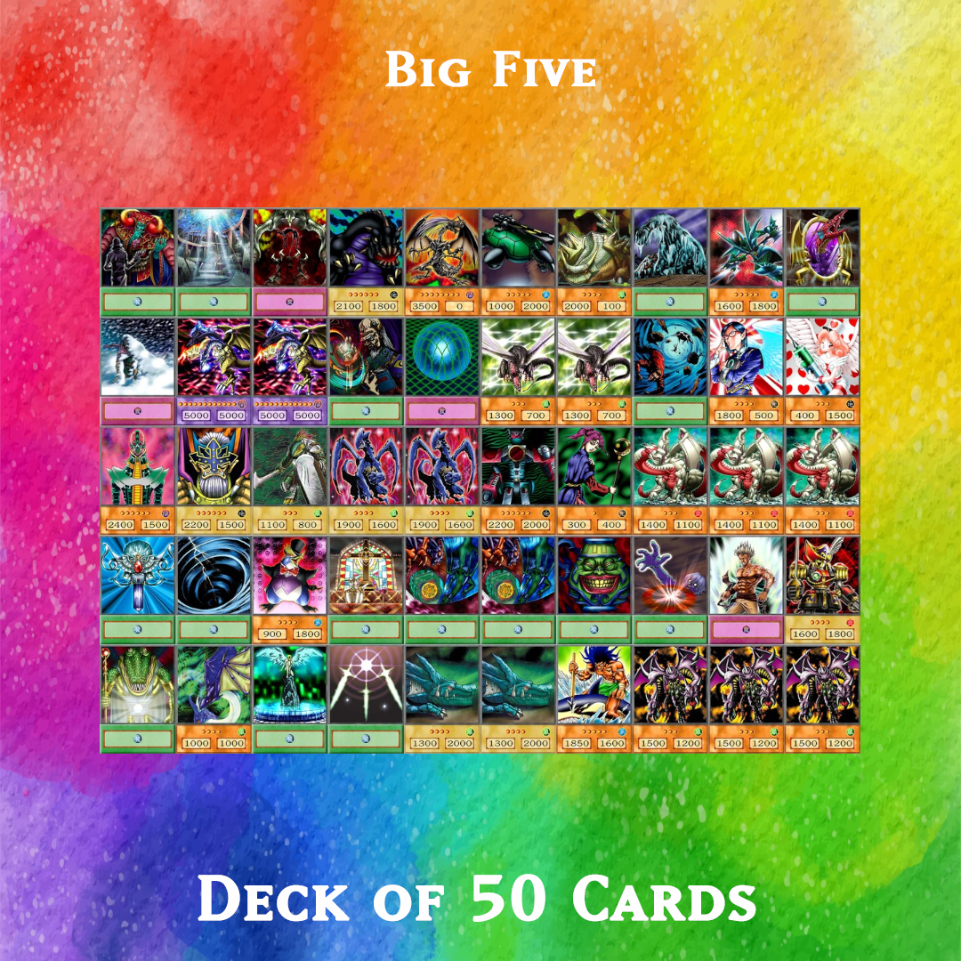 Big Five deck of 50 anime cards - Yugioh Orica