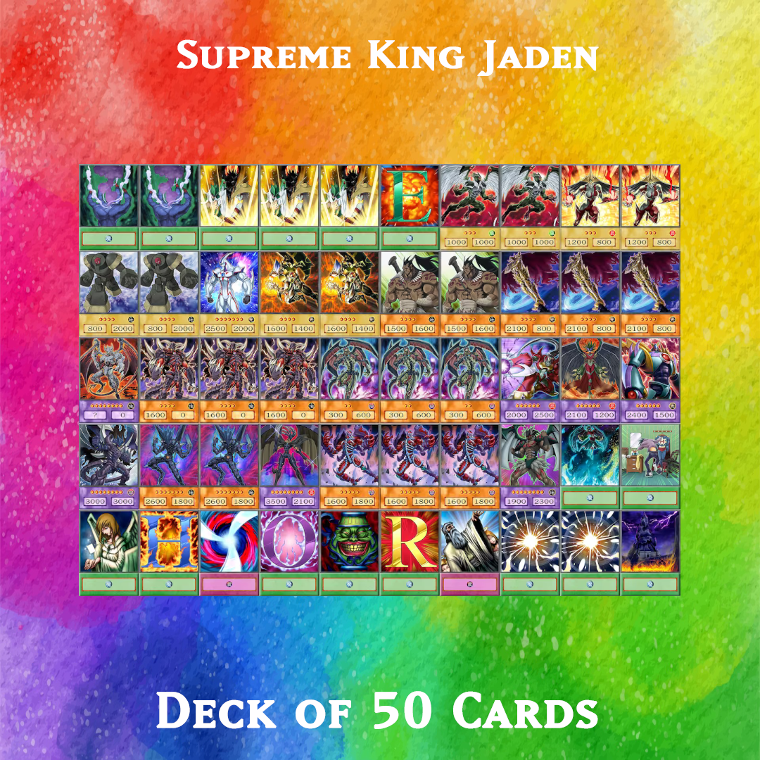 Supreme King Jaden deck of 50 anime cards - Yugioh Orica