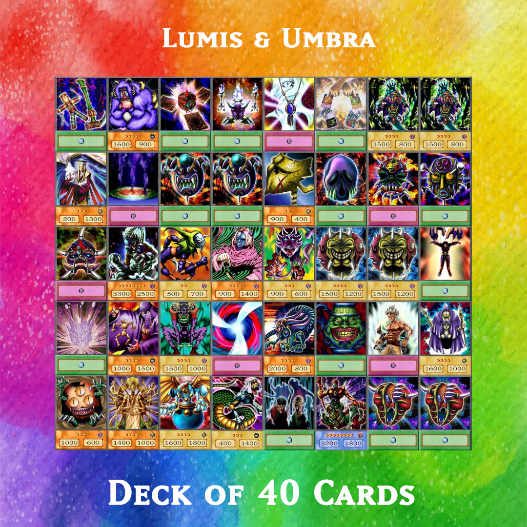 yugioh umbra and lumis deck Lumis Umbra Deck Anime (60 Cards +36 Rare) Playmat & Deckbox Ygo