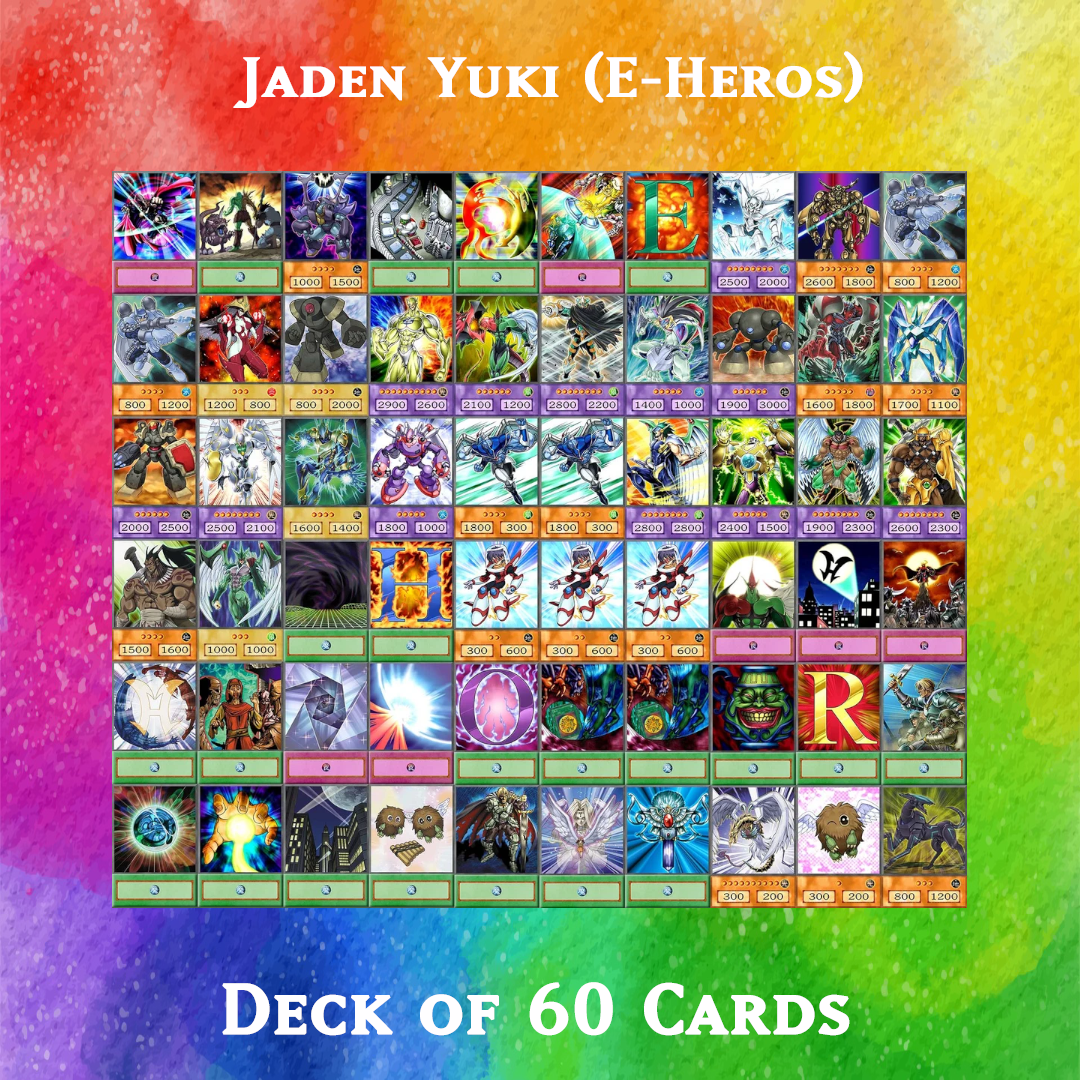 Jaden Yuki (Elemental Heroes) deck of 60 anime cards