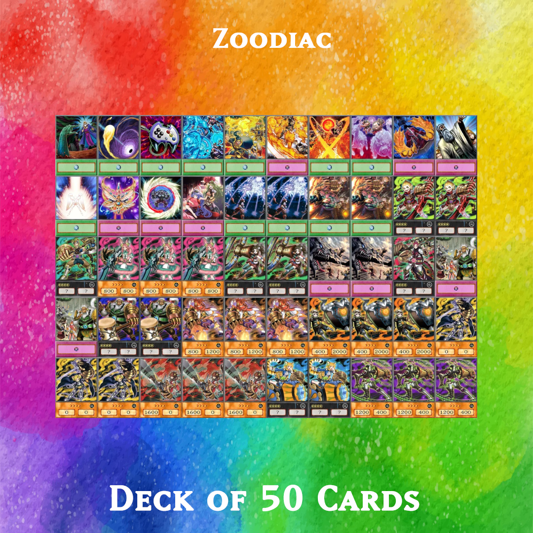 Zoodiac deck of 50 anime cards