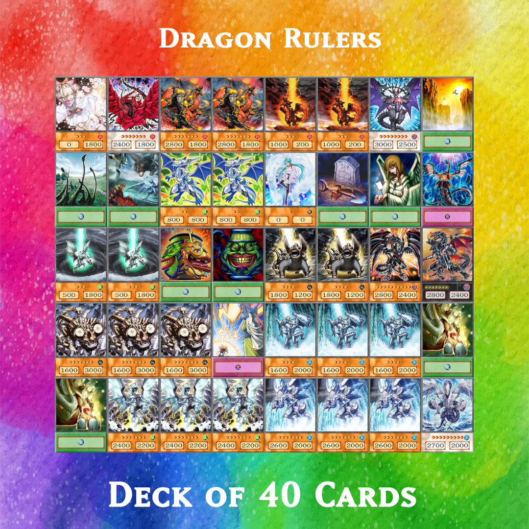 Dragon Rulers deck of 40 anime cards - Yugioh Orica