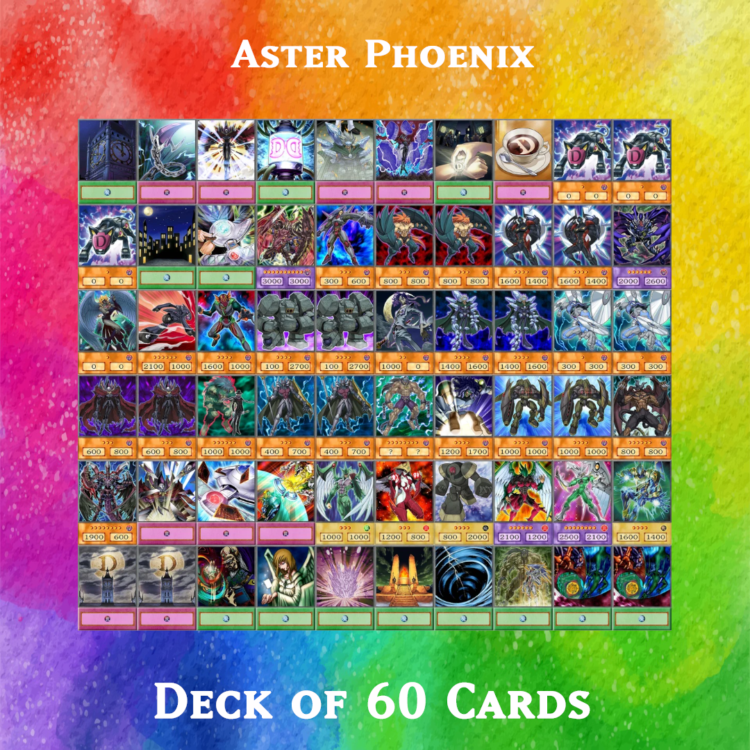 Yugioh Orica - Aster Phoenix deck of 60 anime cards Yugioh Orica Vintage Yugioh Orica - Aster Phoenix deck of 60 anime cards Yugioh Orica Vintage
