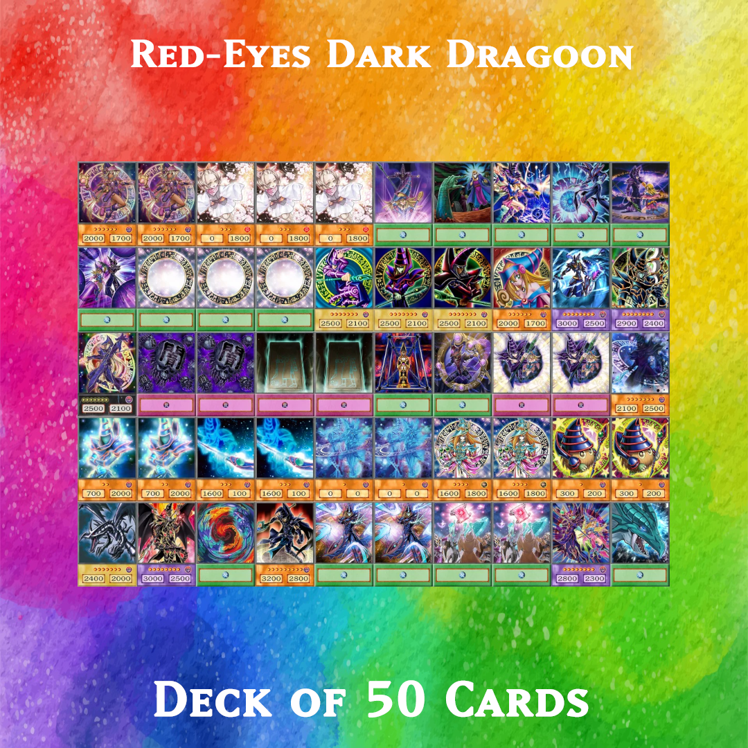 Red-Eyes Dark Dragoon deck of 50 anime cards