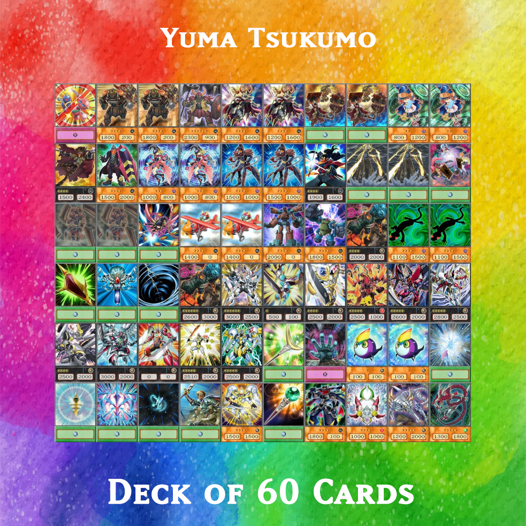 Yuma Tsukumo deck of 60 anime cards