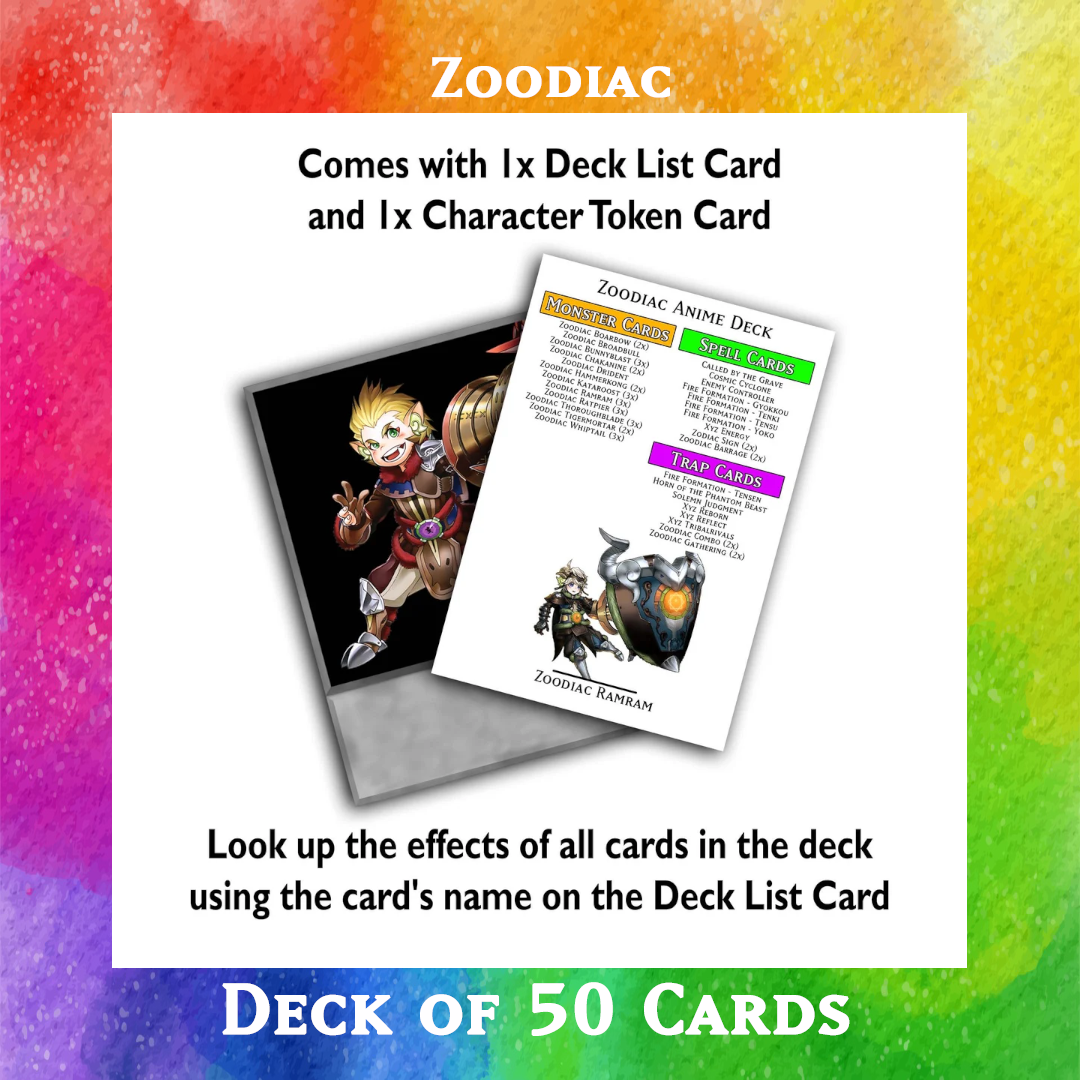 Zoodiac deck of 50 anime cards