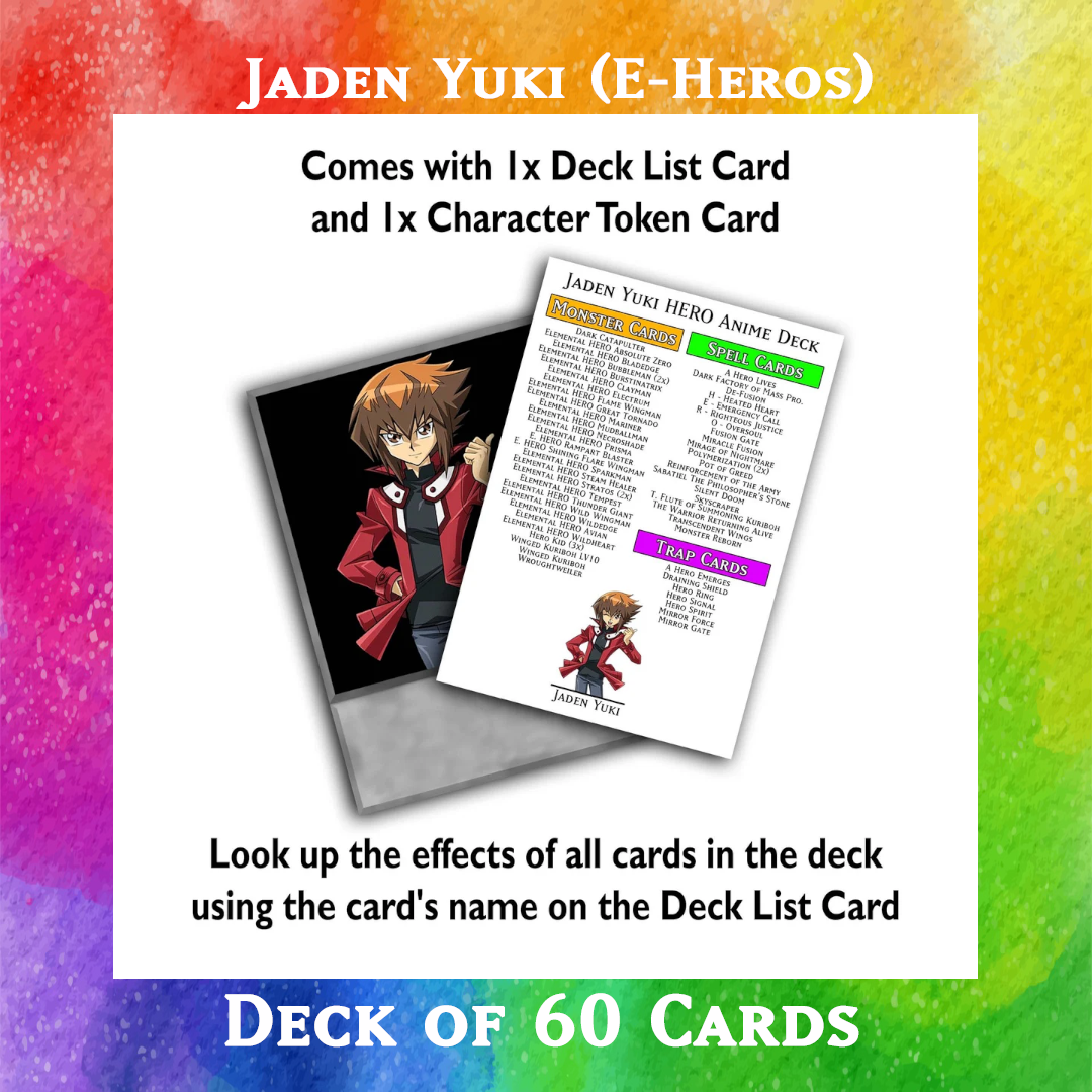 Jaden Yuki (Elemental Heroes) deck of 60 anime cards