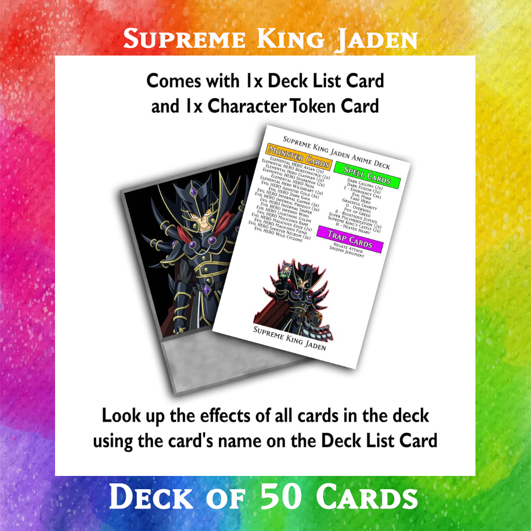 Yugioh Orica - Supreme King Jaden deck of 50 anime cards Yugioh Orica Vintage Yugioh Orica - Supreme King Jaden deck of 50 anime cards Yugioh Orica Vintage