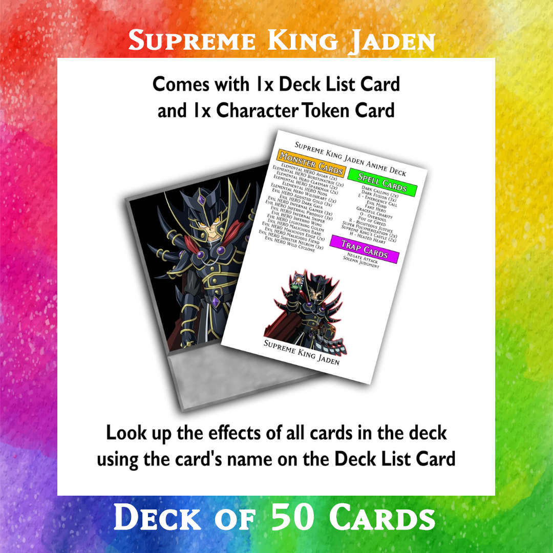 Supreme King Jaden deck of 50 anime cards - Yugioh Orica