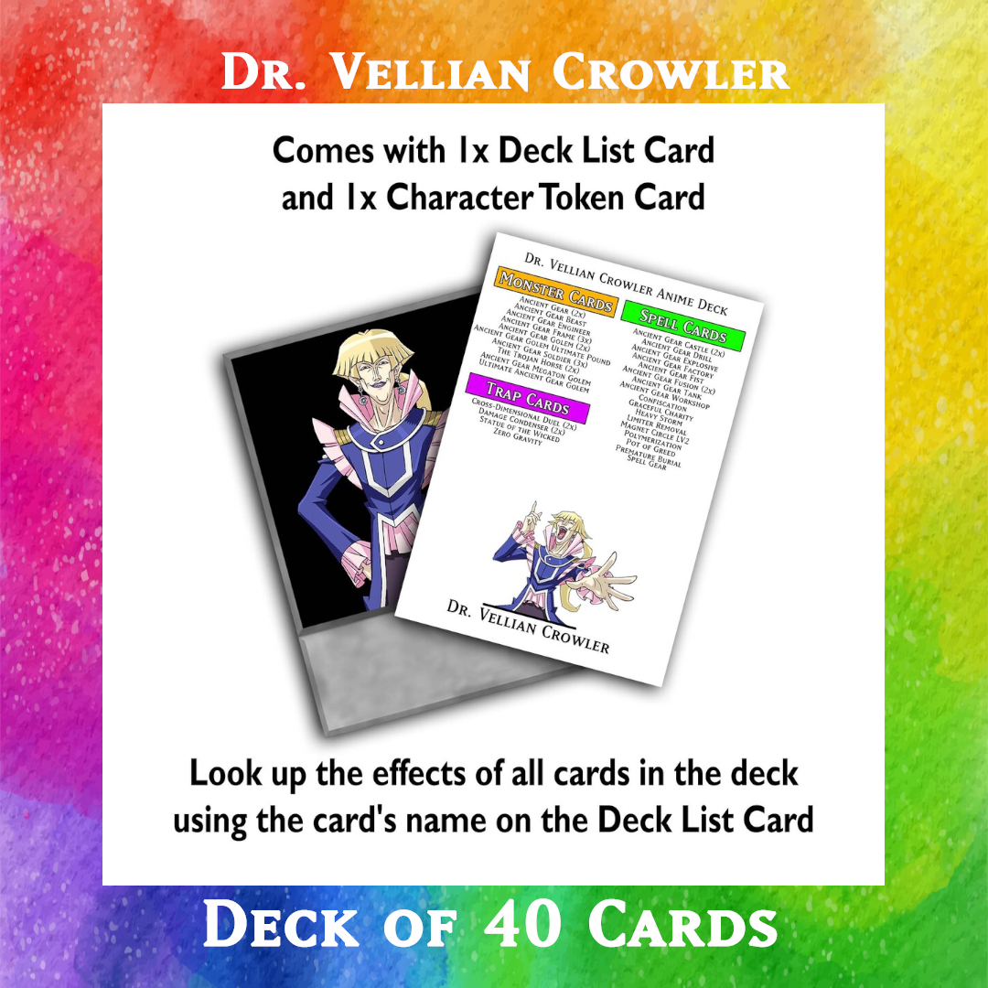 Dr. Vellian Crowler deck of 40 anime cards - Yugioh Orica