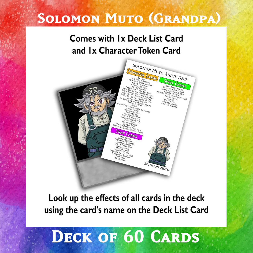 Solomon Muto (Grandpa) deck of 60 anime cards - Yugioh Orica