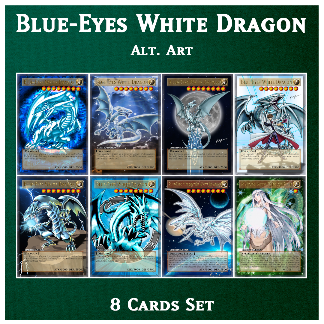 Blue-Eyes White Dragon (Alt. Art) - 8 cards
