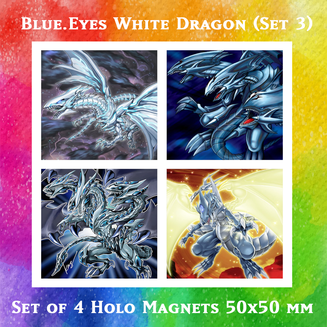 Blue-Eyes White Dragon (Set#3) - 4x Holo Magnets