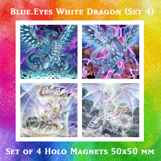 Blue-Eyes White Dragon (Set#4) - 4x Holo Magnets