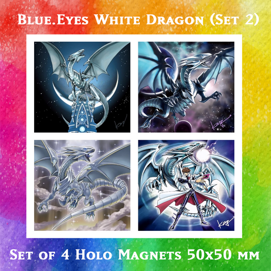 Blue-Eyes White Dragon (Set#2) - 4x Holo Magnets