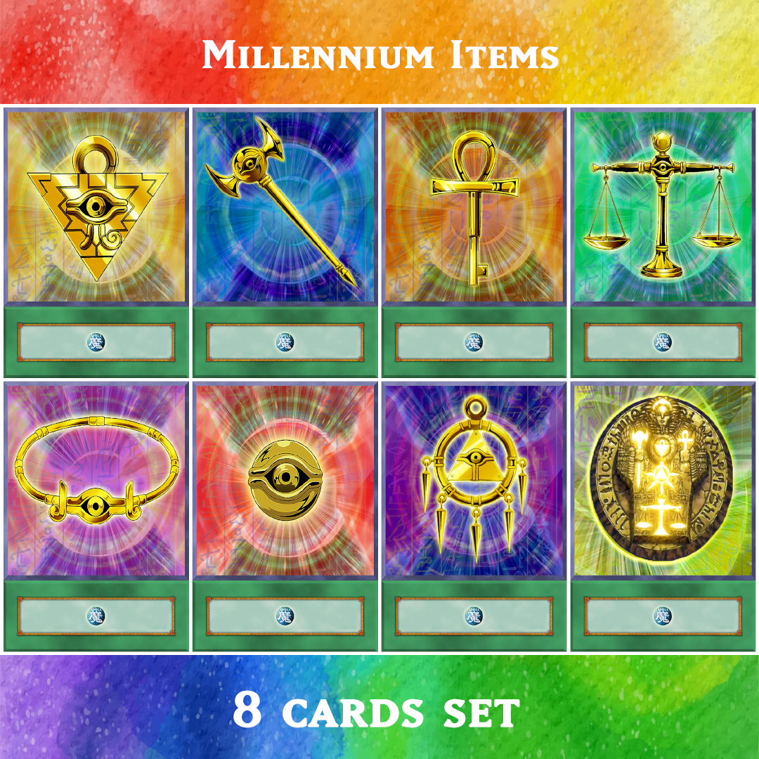 Millennium Items (Anime Art) 8 cards set Yugioh Orica Yugioh